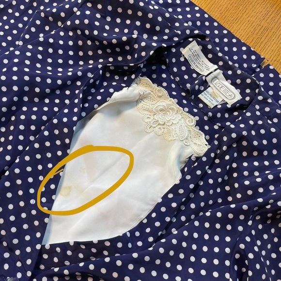 Vintage Navy Blue Polka Dot Dress - Picture 3 of 4